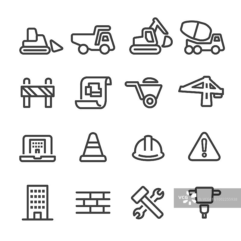 建筑图标-线条系列图片素材