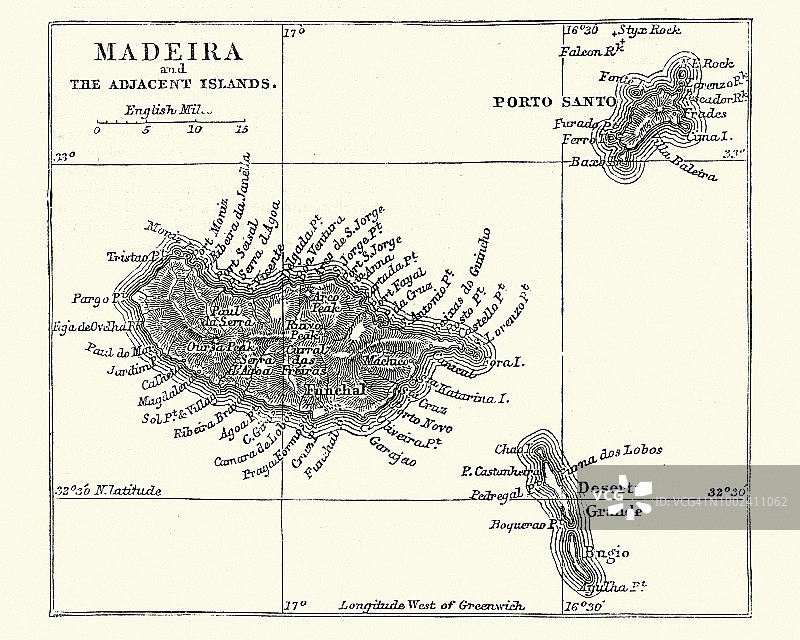 19世纪的马德拉地图图片素材
