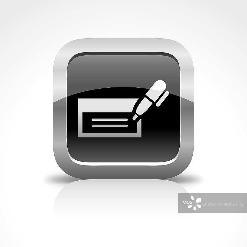 支票和银行金融光面按钮图标图片素材