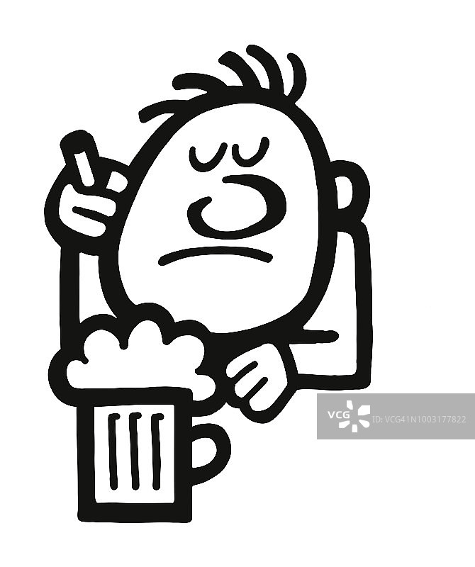 吸烟喝酒的男子图片素材