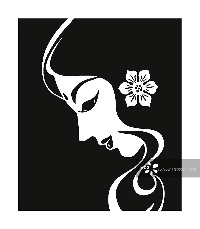 女人的侧面照图片素材