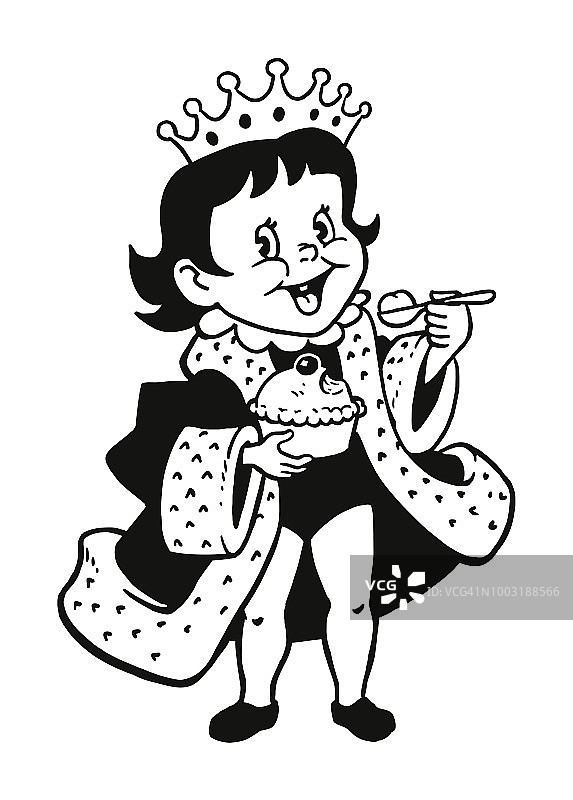 吃馅饼的小国王图片素材