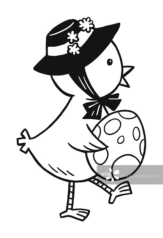 雏鸡拿着彩蛋图片素材