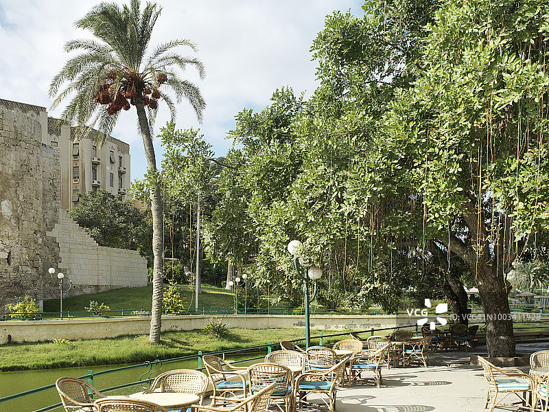 亚历山大公园和咖啡馆图片素材