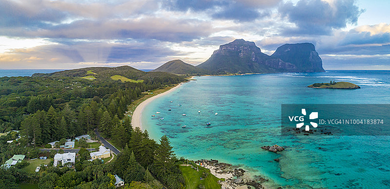 豪勋爵岛泻湖，澳大利亚新南威尔士州图片素材