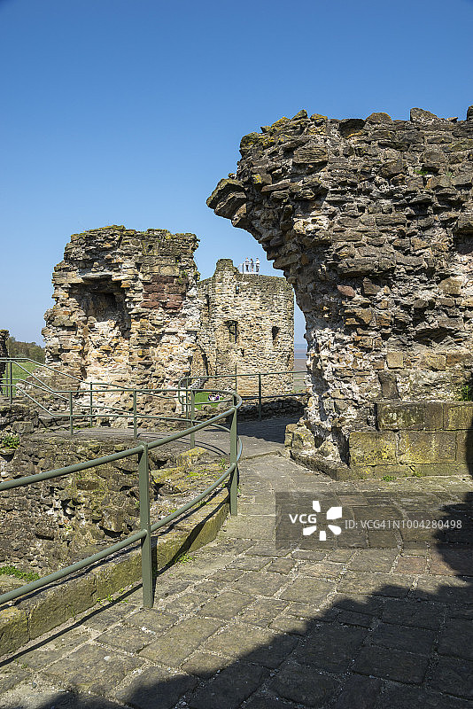 英国北威尔士弗林特郡弗林特城堡图片素材