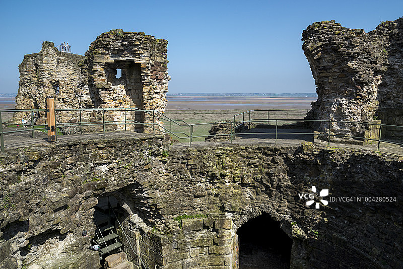 英国北威尔士弗林特郡弗林特城堡图片素材