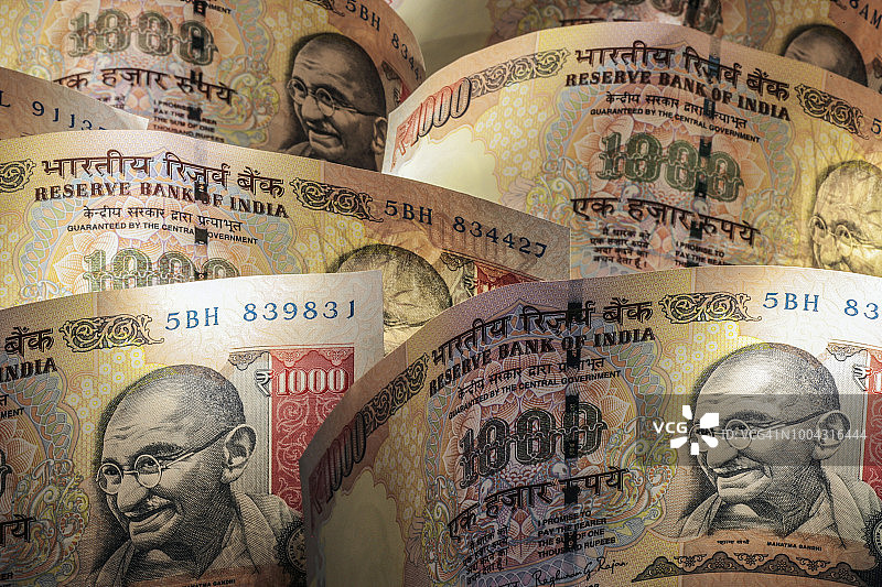 印度一千卢比纸币图片素材