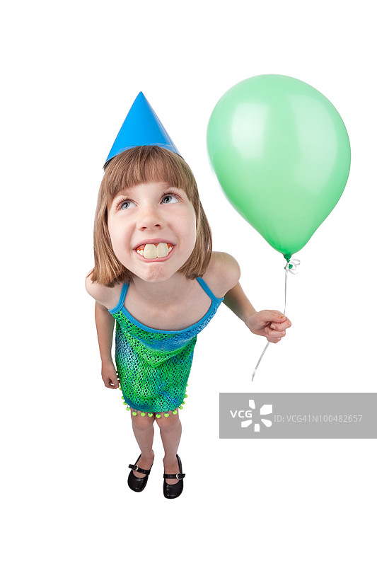 傻乎乎的生日女孩图片素材