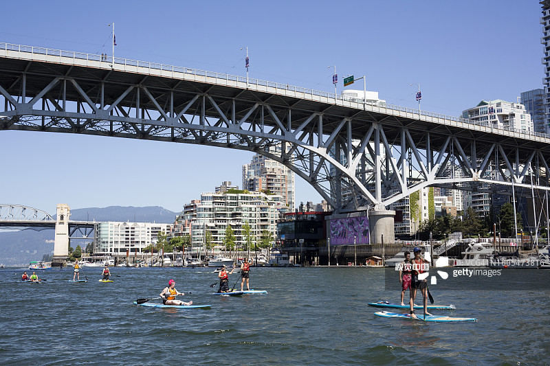温哥华港区正午景色图片素材