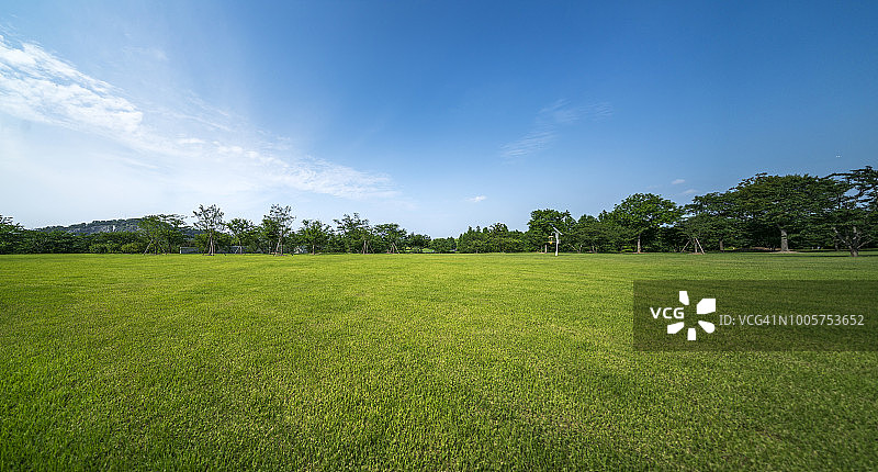 绿色草原和蓝色天空图片素材