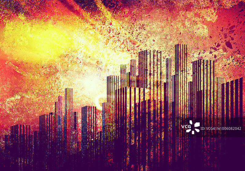 抽象城市天际线图片素材