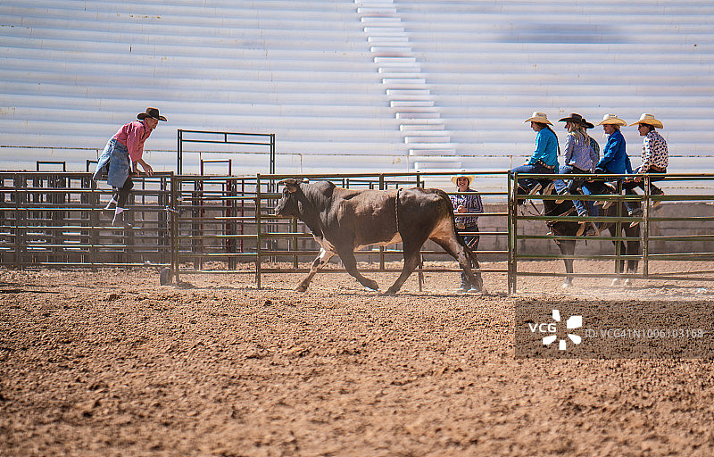小丑在竞技表演中戏弄公牛图片素材
