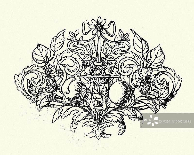 维多利亚风格平面设计元素图片素材