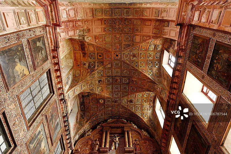 阿西西圣方济各教堂的彩绘拱顶图片素材