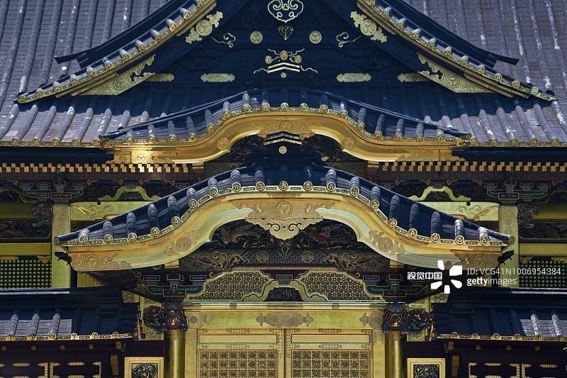 日本东京台东区上野公园东照宫拜殿图片素材