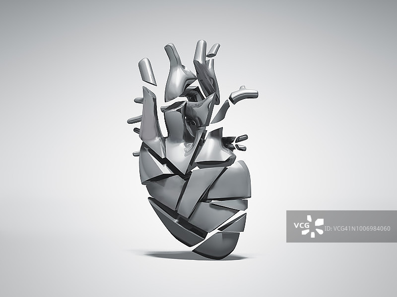 破碎的金属心图片素材