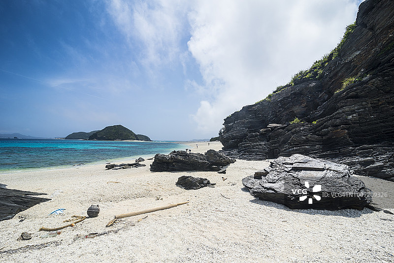 日本冲绳县庆良间群岛座间味岛：古座间味海滩图片素材