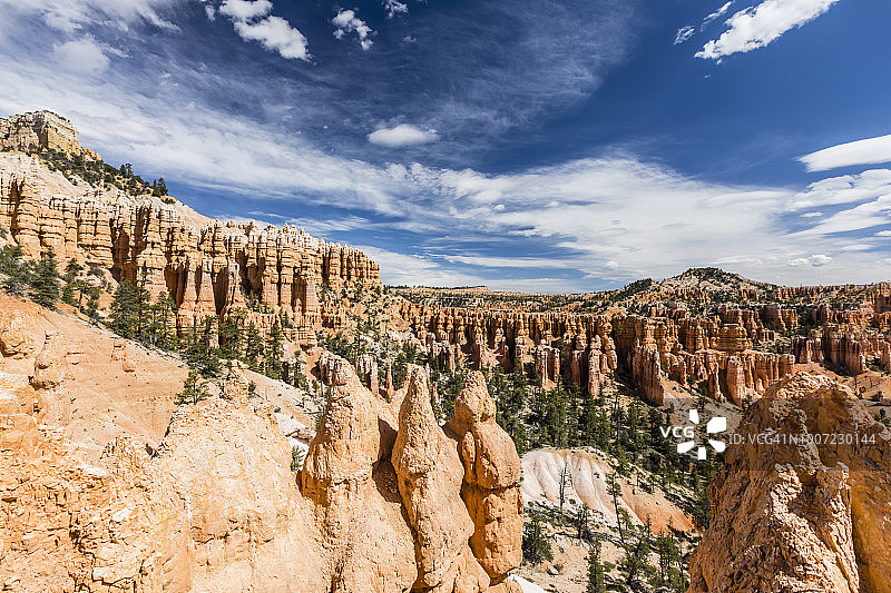 美国犹他州布莱斯峡谷国家公园仙境步道的石林景观图片素材