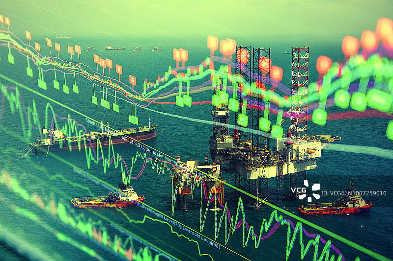 股市屏幕前的能源危机图片素材