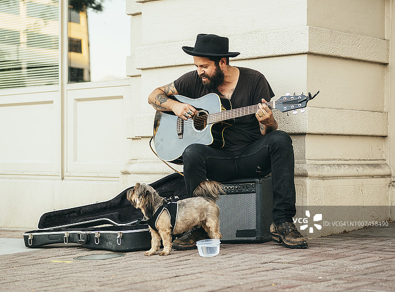 街头艺人卖艺图片素材