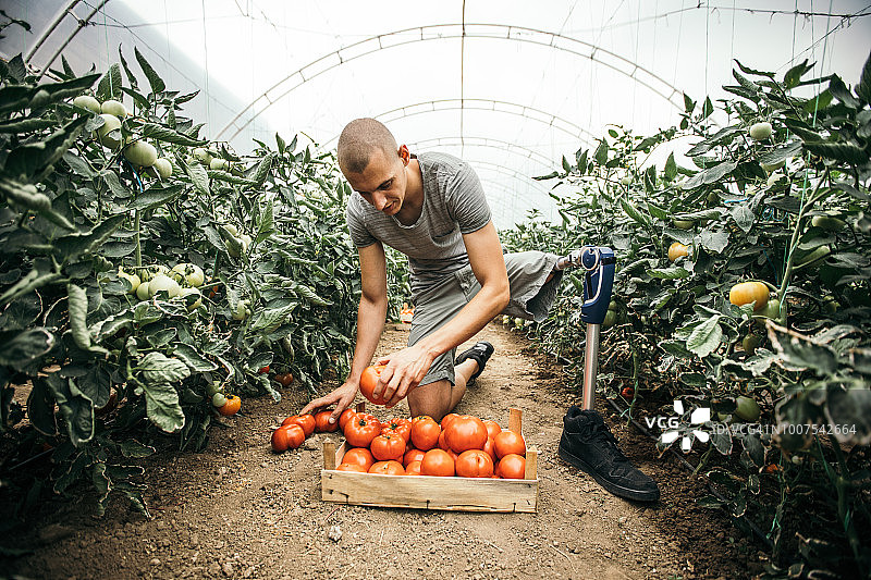工作的残疾男子图片素材