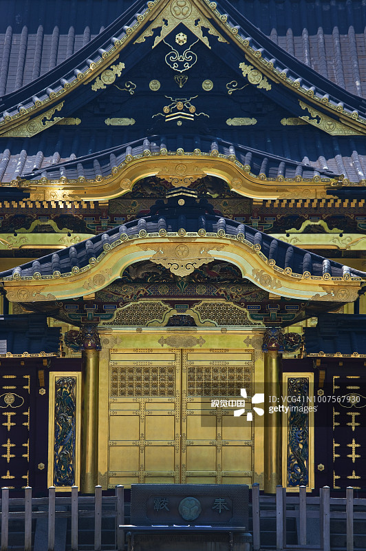 日本东京台东区上野公园东照宫拜殿图片素材