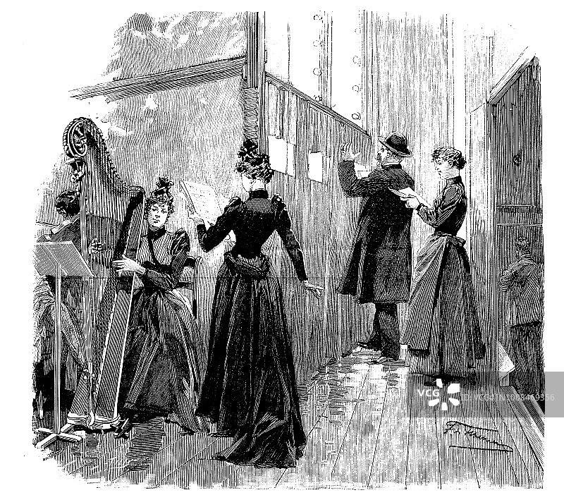 古董科学版画插图：小型剧院图片素材