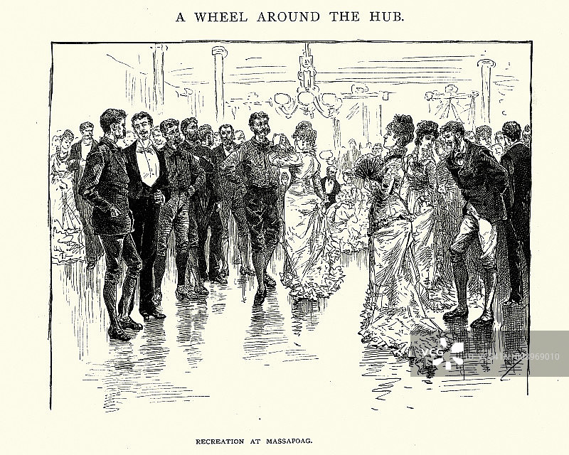 19世纪马萨诸塞州马萨波亚格的维多利亚式晚宴舞会图片素材