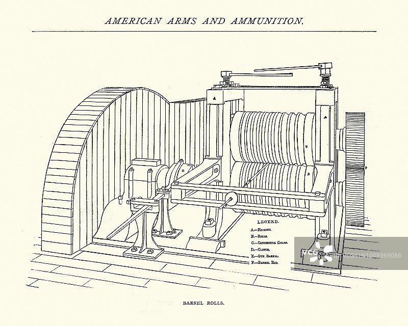 19世纪的枪管轧制机图片素材