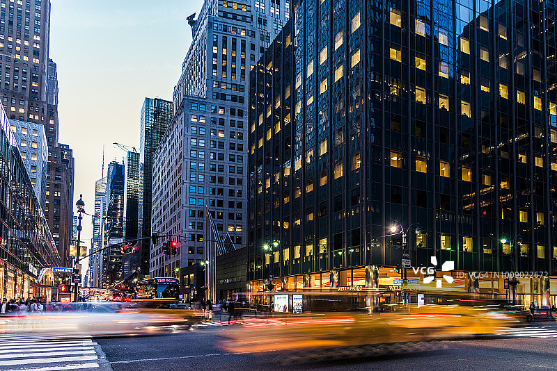 纽约曼哈顿街道长曝光摄影图片素材