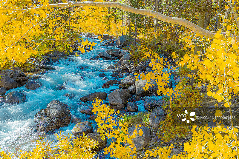 秋季的毕夏普溪，内华达山脉，加利福尼亚州图片素材