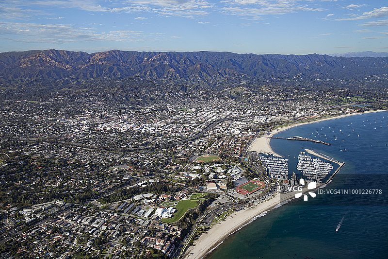 美国加利福尼亚州圣巴巴拉航拍景色图片素材