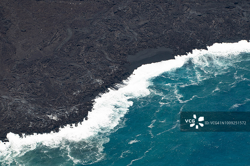基拉韦厄火山为中国夏威夷新增海岸线图片素材