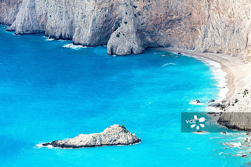 希腊凯法利尼亚岛米尔托斯白色悬崖图片素材