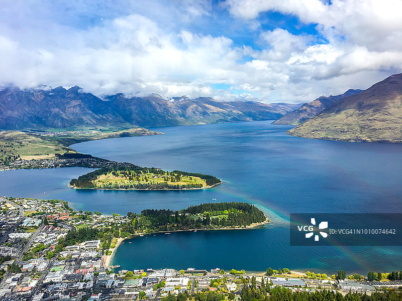 从皇后镇空中缆车看风景图片素材