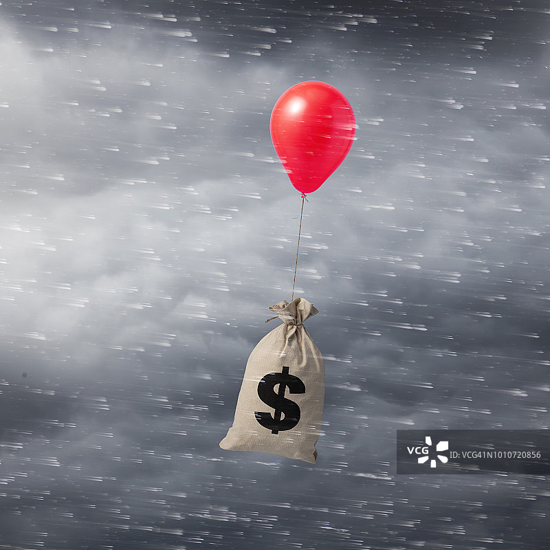 携带钱袋的气球图片素材
