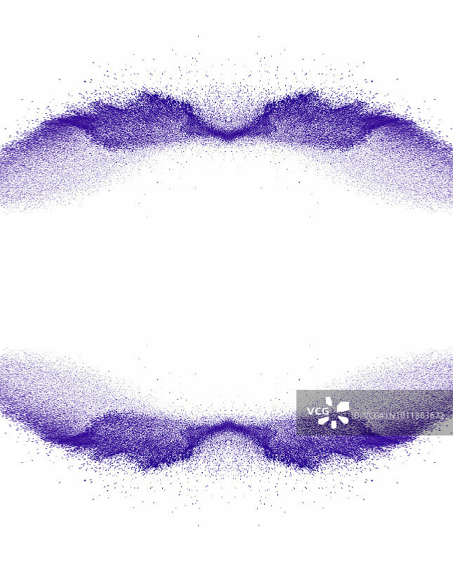 紫色粉末粒子撞击白色背景的爆炸效果图片素材