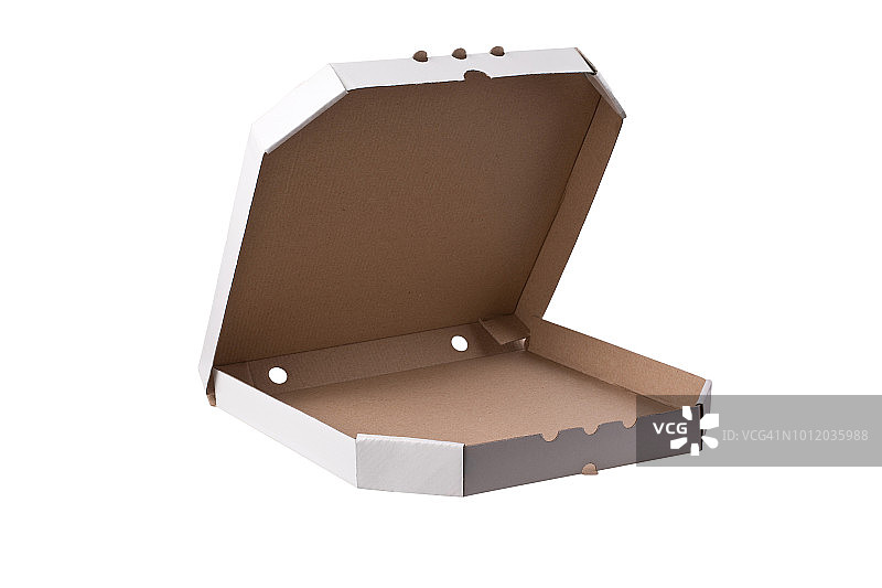 白色披萨盒样机（白色背景）图片素材