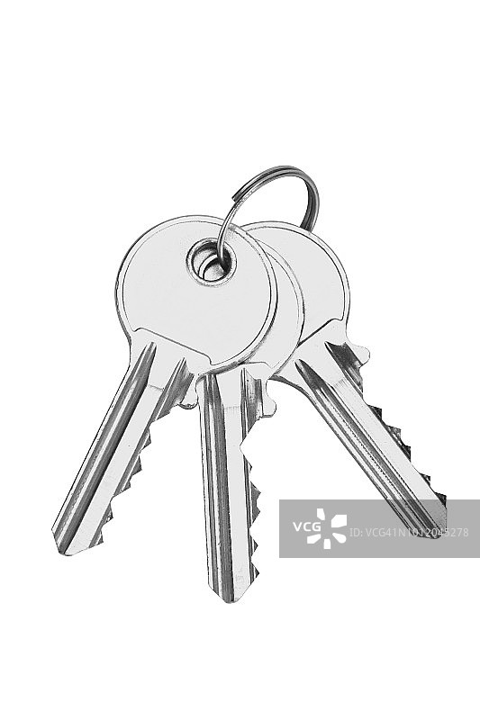 白色背景上隔离的钥匙图片素材