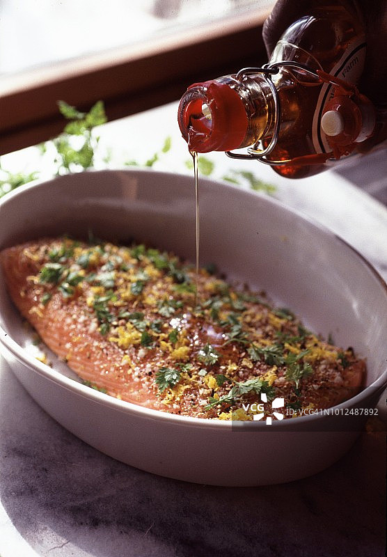 枫糖腌三文鱼图片素材