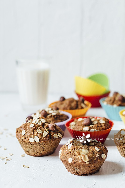 榛子香蕉燕麦松饼图片素材