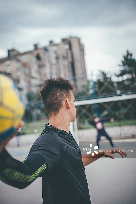 手球运动员训练图片素材