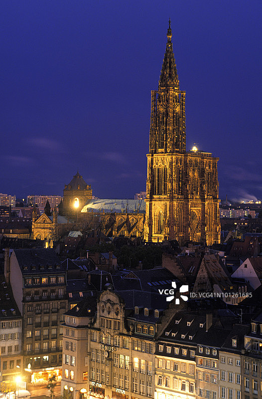 法国斯特拉斯堡夜景图片素材