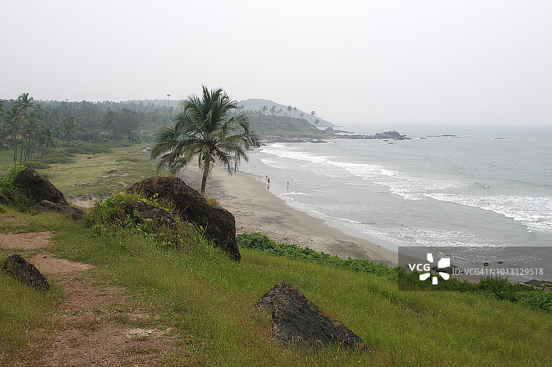 瓦加托海滩，传奇的嬉皮士聚集地，印度果阿图片素材