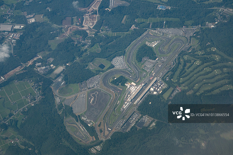 日本静冈县富士国际赛车场航拍图片素材