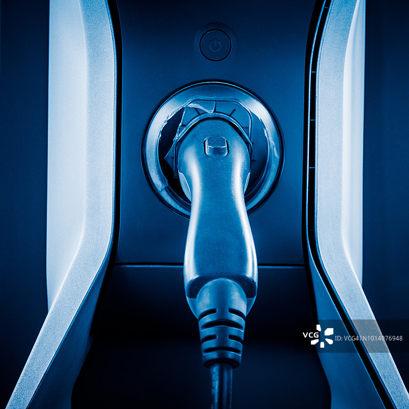 电动汽车充电站特写图片素材