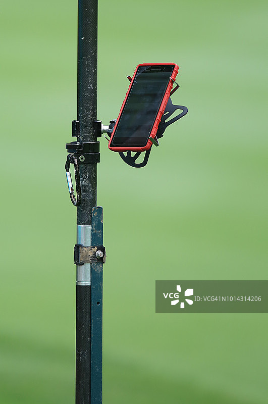 GPS全站仪测量杆和PDA记录设备图片素材