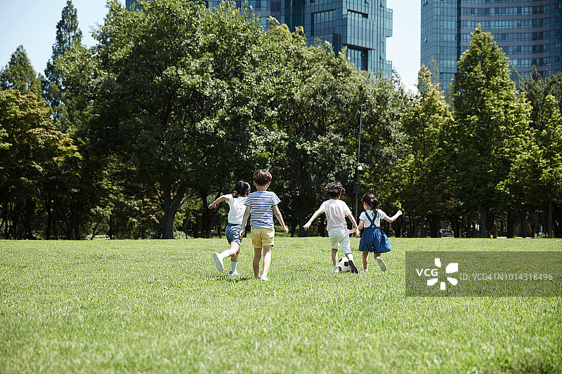 孩子们在自然中玩耍图片素材