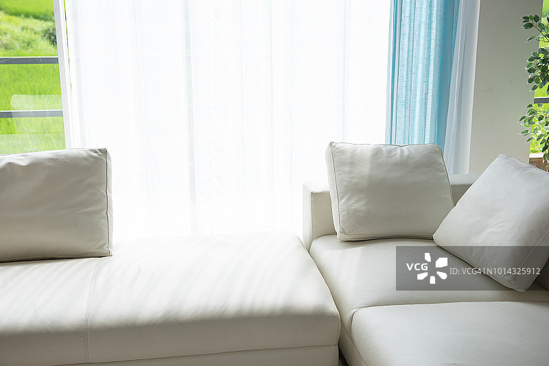 阳光洒满客厅的沙发图片素材